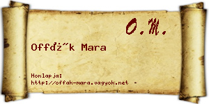 Offák Mara névjegykártya